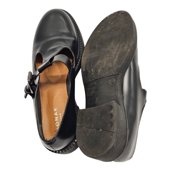 Jonak Paris Black Leather Shoes SZ 40 - Picture 3 of 13